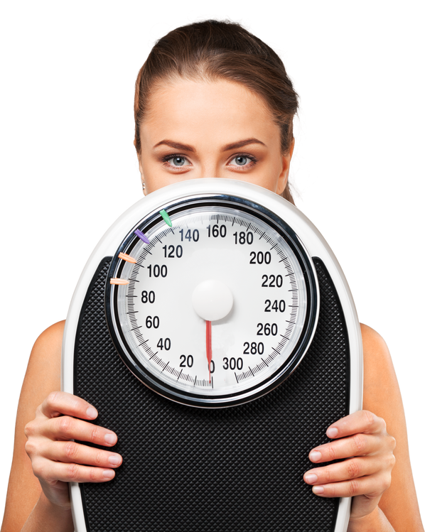 Woman with Weight Scale